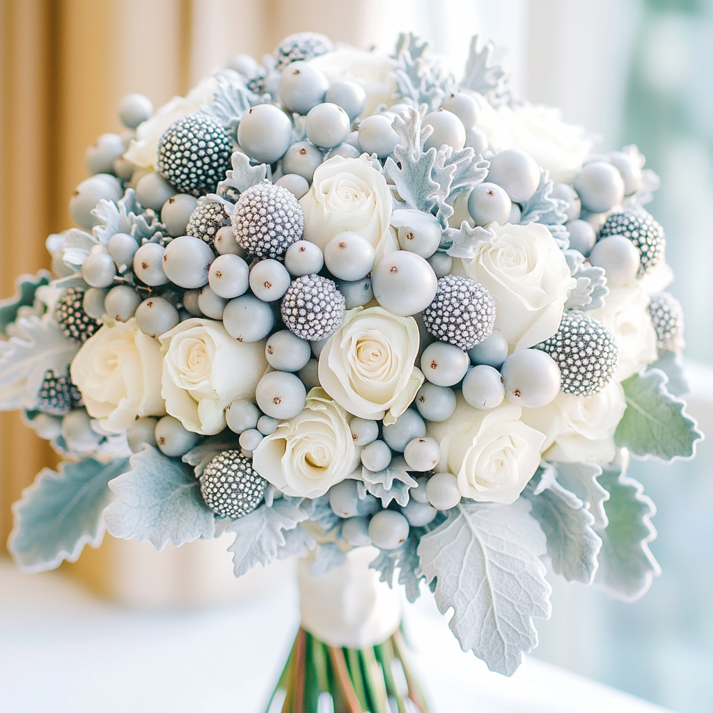 Itinai.com a luxurious winter wedding bouquet featuring white 30eeab34 cfee 4152 a2fd 08589d8a76bd 2
